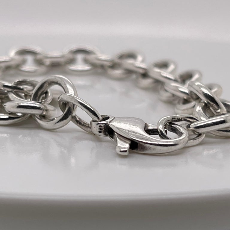 Tiffany and Co. Sterling Silver Dog Chain Link Bracelet and Heart