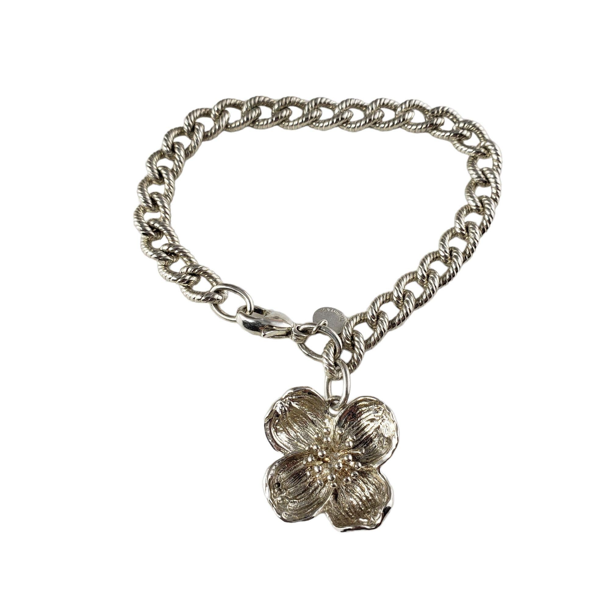 Tiffany & Co. Sterling Silver Dogwood Blossom Bracelet In Good Condition In Washington Depot, CT