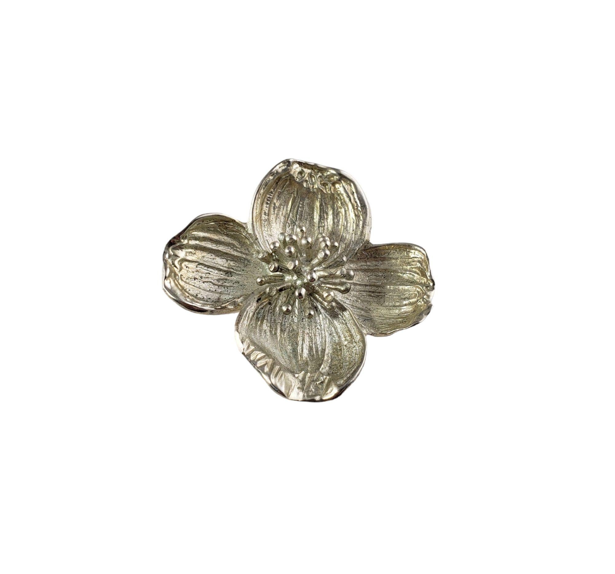 Tiffany & Co. Sterling Silver Dogwood Blossom Pin / Brooch In Good Condition In Washington Depot, CT
