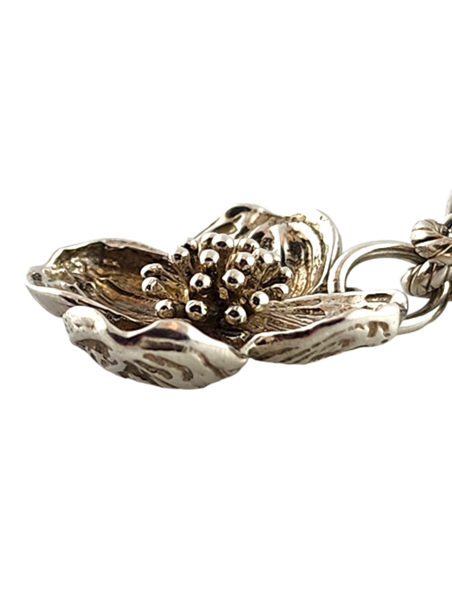 Tiffany & Co Sterling Silver Dogwood Flower Charm Bracelet #19078 In Good Condition In Washington Depot, CT