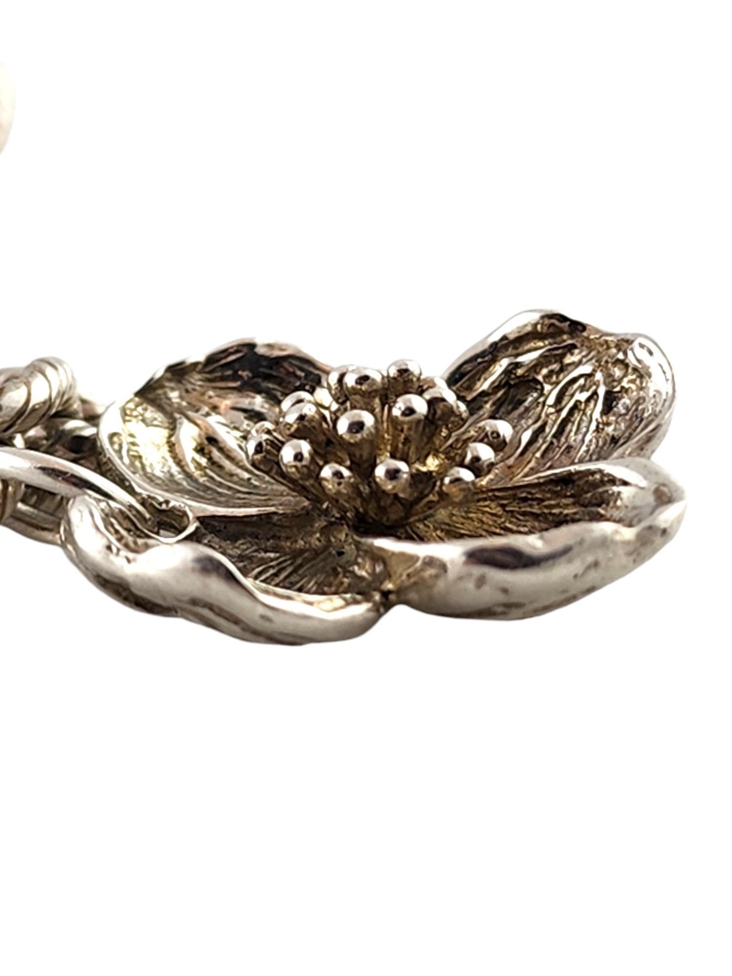 Women's Tiffany & Co Sterling Silver Dogwood Flower Charm Bracelet #19078