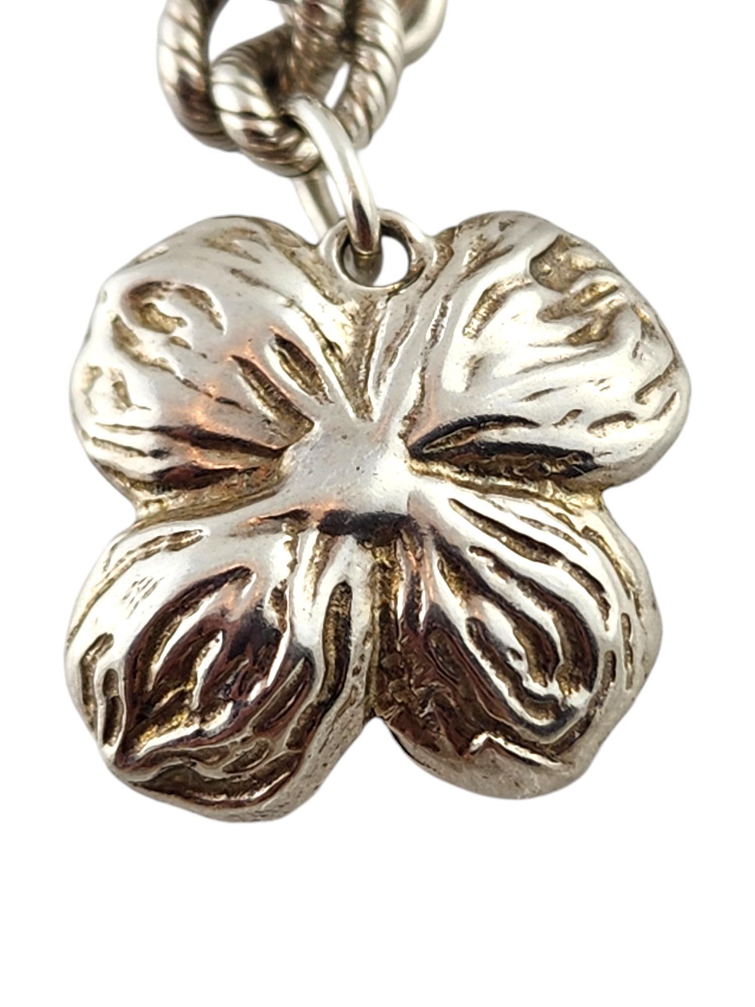 Tiffany & Co Sterling Silver Dogwood Flower Charm Bracelet #19078 1