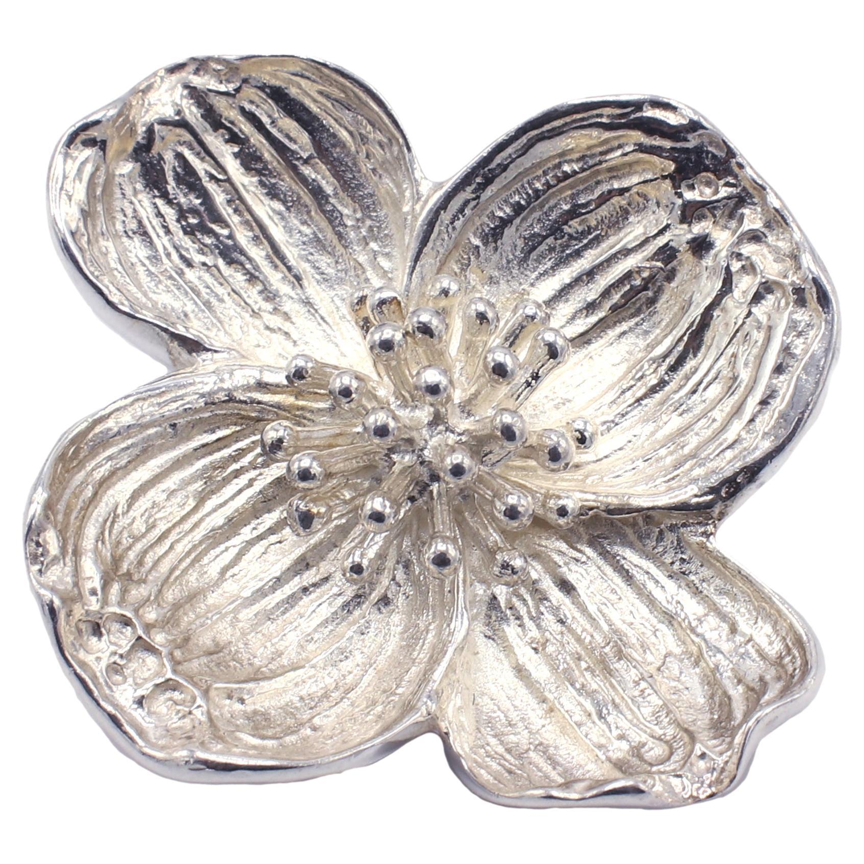 Tiffany & Co. Sterling Silver Dogwood Flower Pin Brooch