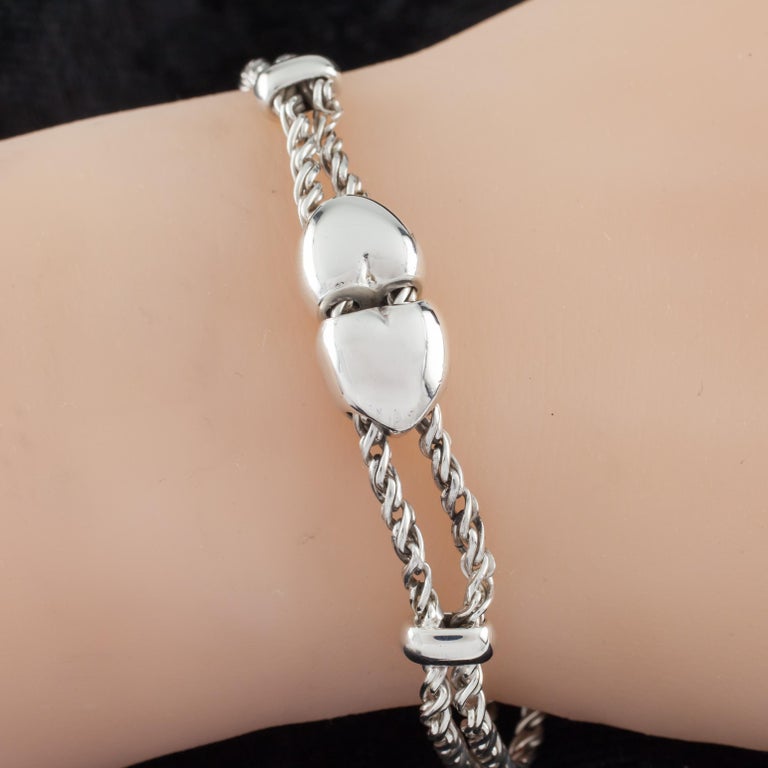 Tiffany and co double heart bracelet Clearance