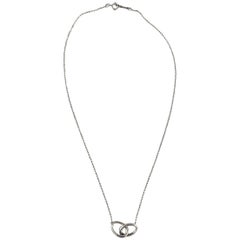 Tiffany 
Co. Sterling Silver Double Hoop Pendant Necklace