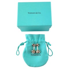 Tiffany & Co. Boutons de manchette à double nœud en argent sterling n°17654