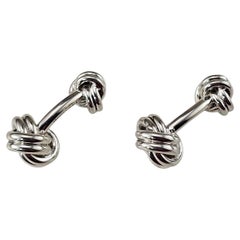 Tiffany & Co. Sterling Silber Double Love Knot Manschettenknöpfe w/Beutel #24733