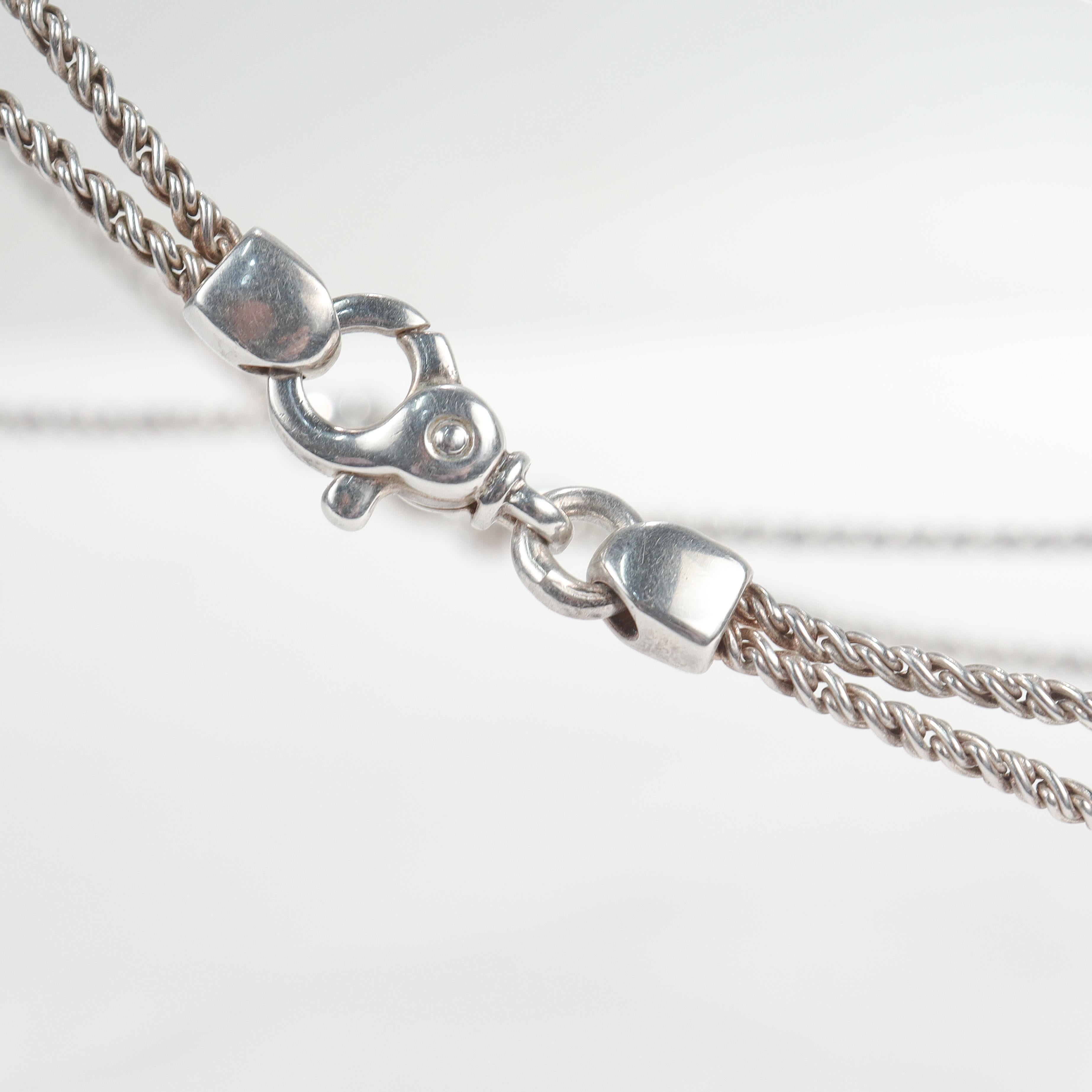 Tiffany & Co Sterling Silver Double Love Knot Rope Chain Necklace 4