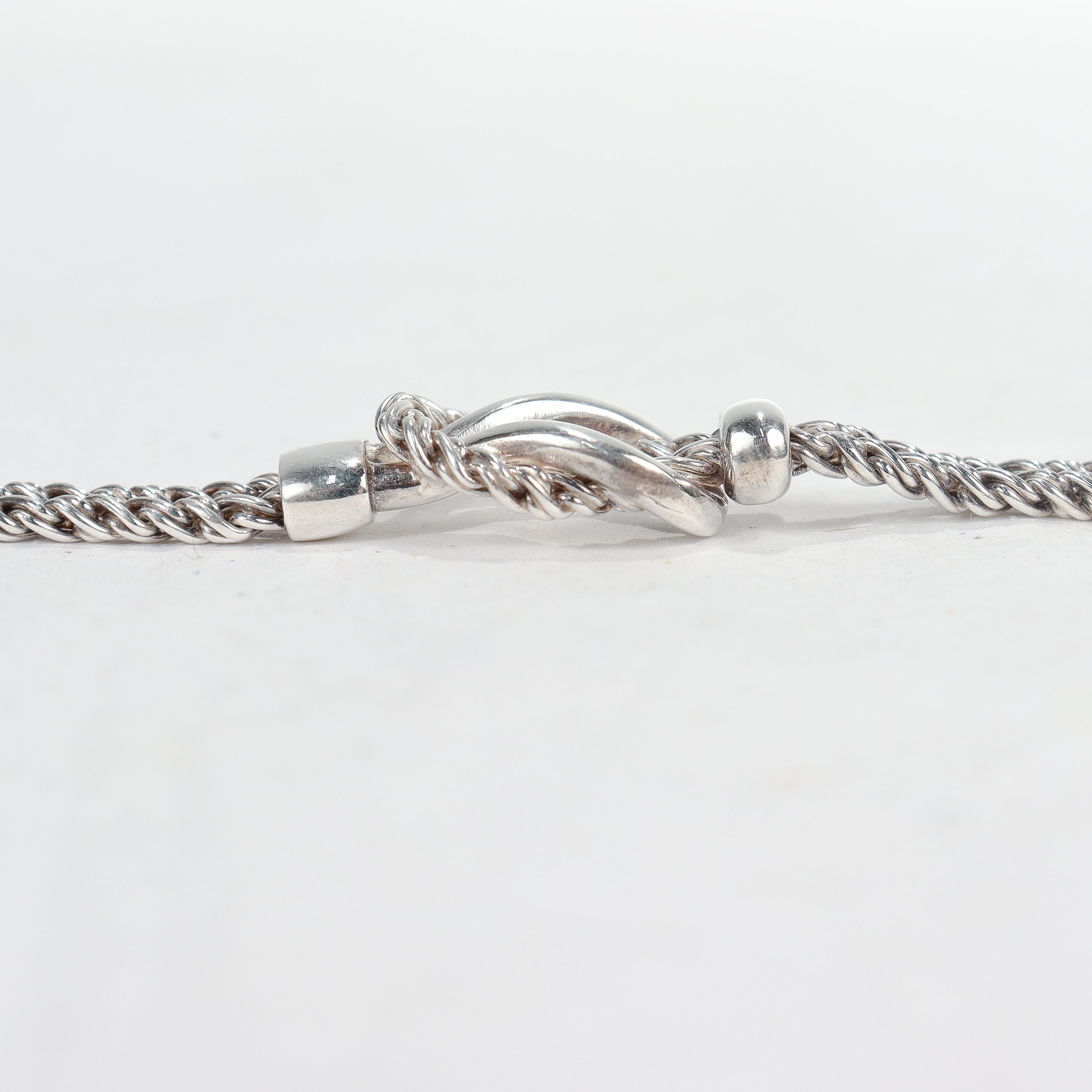 Tiffany & Co Sterling Silver Double Love Knot Rope Chain Bracelet 2