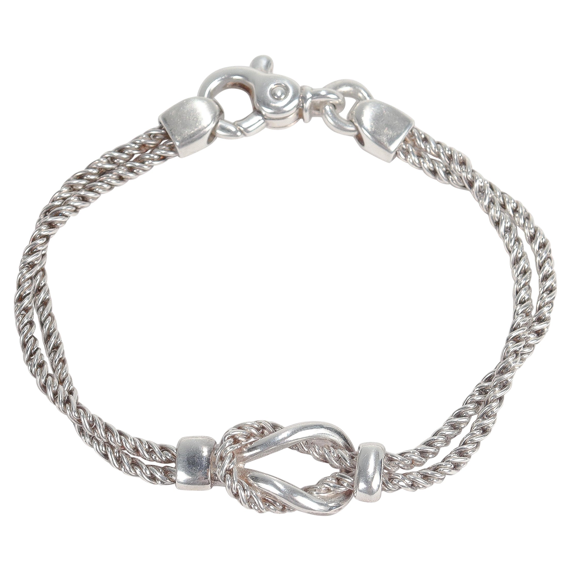 Tiffany & Co Sterlingsilber Double Love Knot Seil Kette Armband