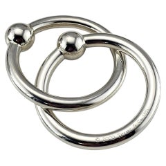 Tiffany & Co. Sterling Silver Double Ring Baby Rattle & Teething Ring #25450