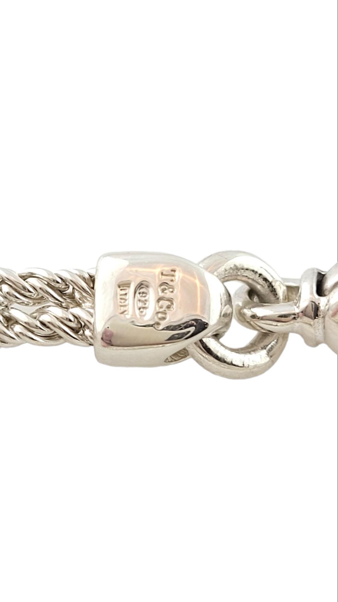 Tiffany & Co Sterling Silver Double Rope Love Knot Bracelet #15837 In Good Condition In Washington Depot, CT
