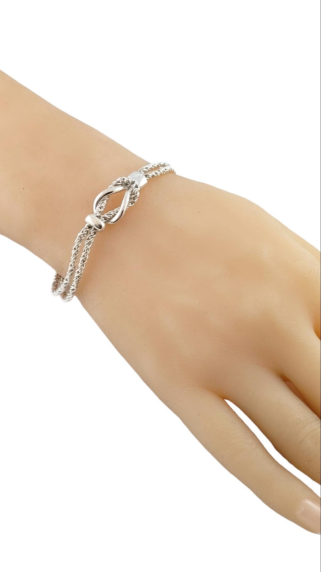 Women's Tiffany & Co Sterling Silver Double Rope Love Knot Bracelet #15837
