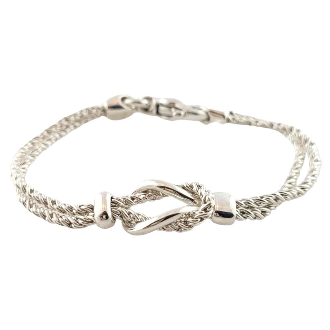 Tiffany & Co Sterling Silver Double Rope Love Knot Bracelet #15837