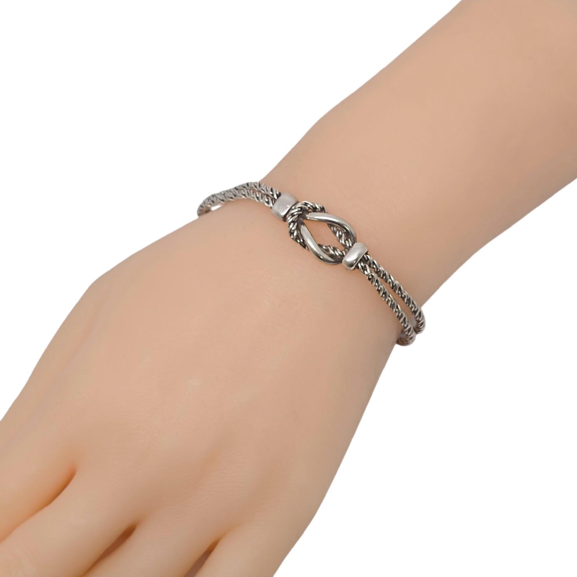 Tiffany & Co Sterling Silver Double Rope Love Knot Bracelet #21785 5