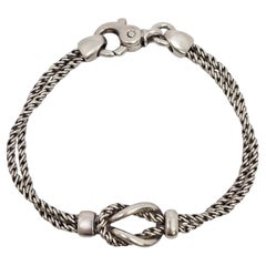 Tiffany & Co Sterling Silver Double Rope Love Knot Bracelet #21785