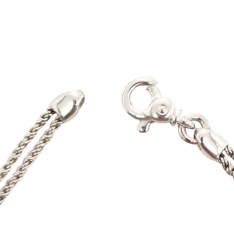 Tiffany and Co. Sterling Silver Double Rope Love Knot Necklace For Sale