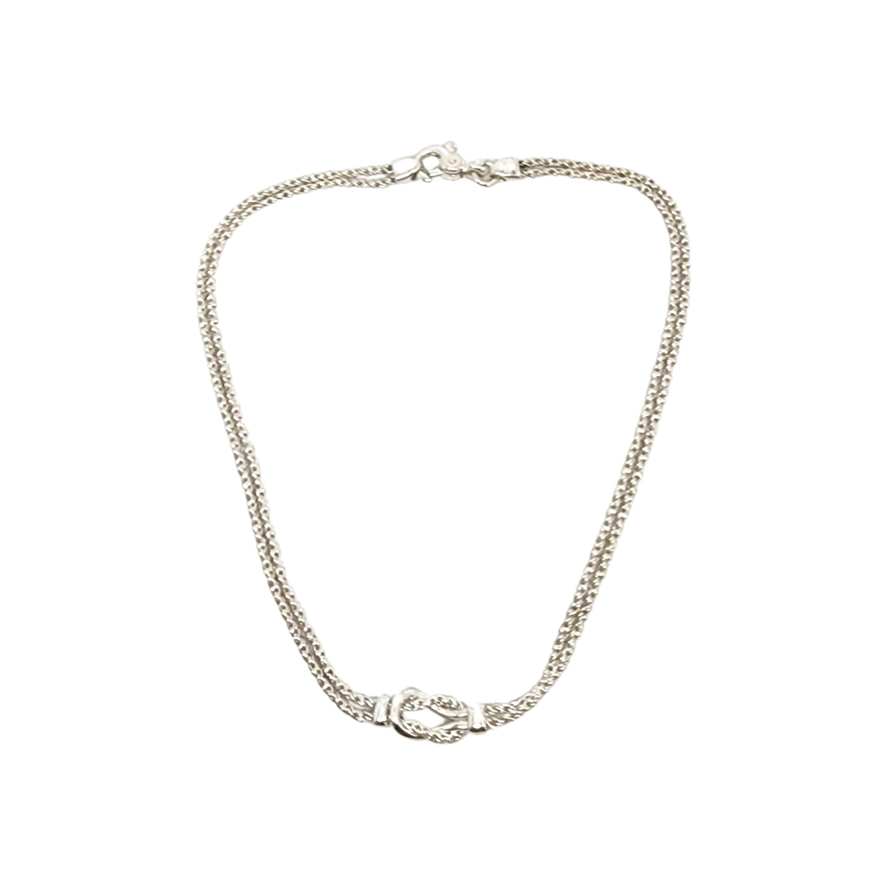 Tiffany & Co Sterlingsilber-Halskette mit doppeltem Seil und Love Knoten 1