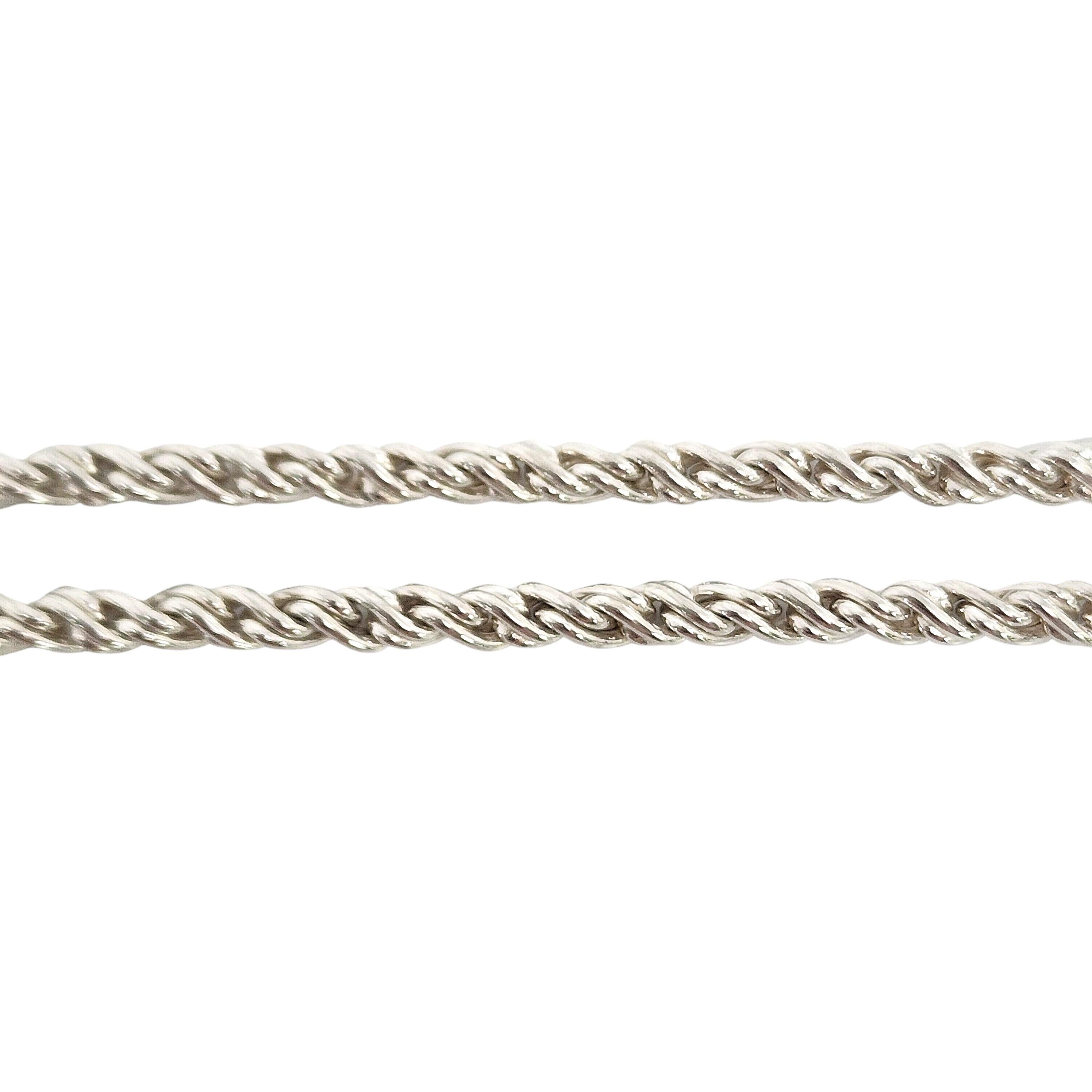 Tiffany & Co Sterlingsilber-Halskette mit doppeltem Seil und Love Knoten 2