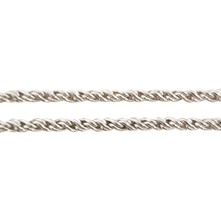 Tiffany and Co. Sterling Silver Double Rope Love Knot Necklace For Sale