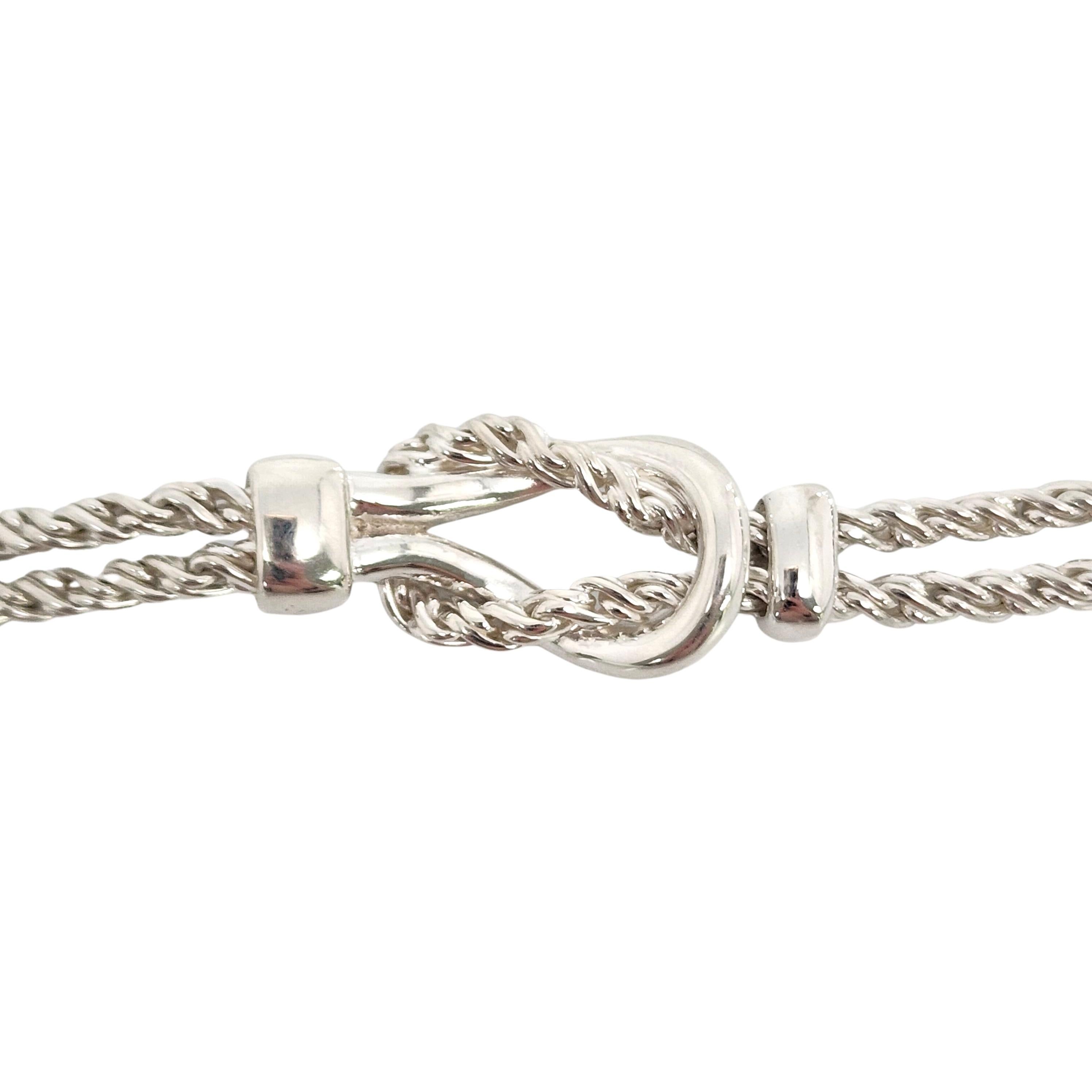Tiffany & Co Sterlingsilber-Halskette mit doppeltem Seil und Love Knoten 4
