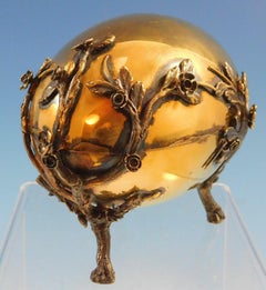 Tiffany & Co. Sterling Silver Egg Vermeil with Applied Cherry Blossoms