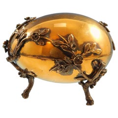 Tiffany & Co. Sterling Silver Egg Vermeil with Applied Cherry Blossoms