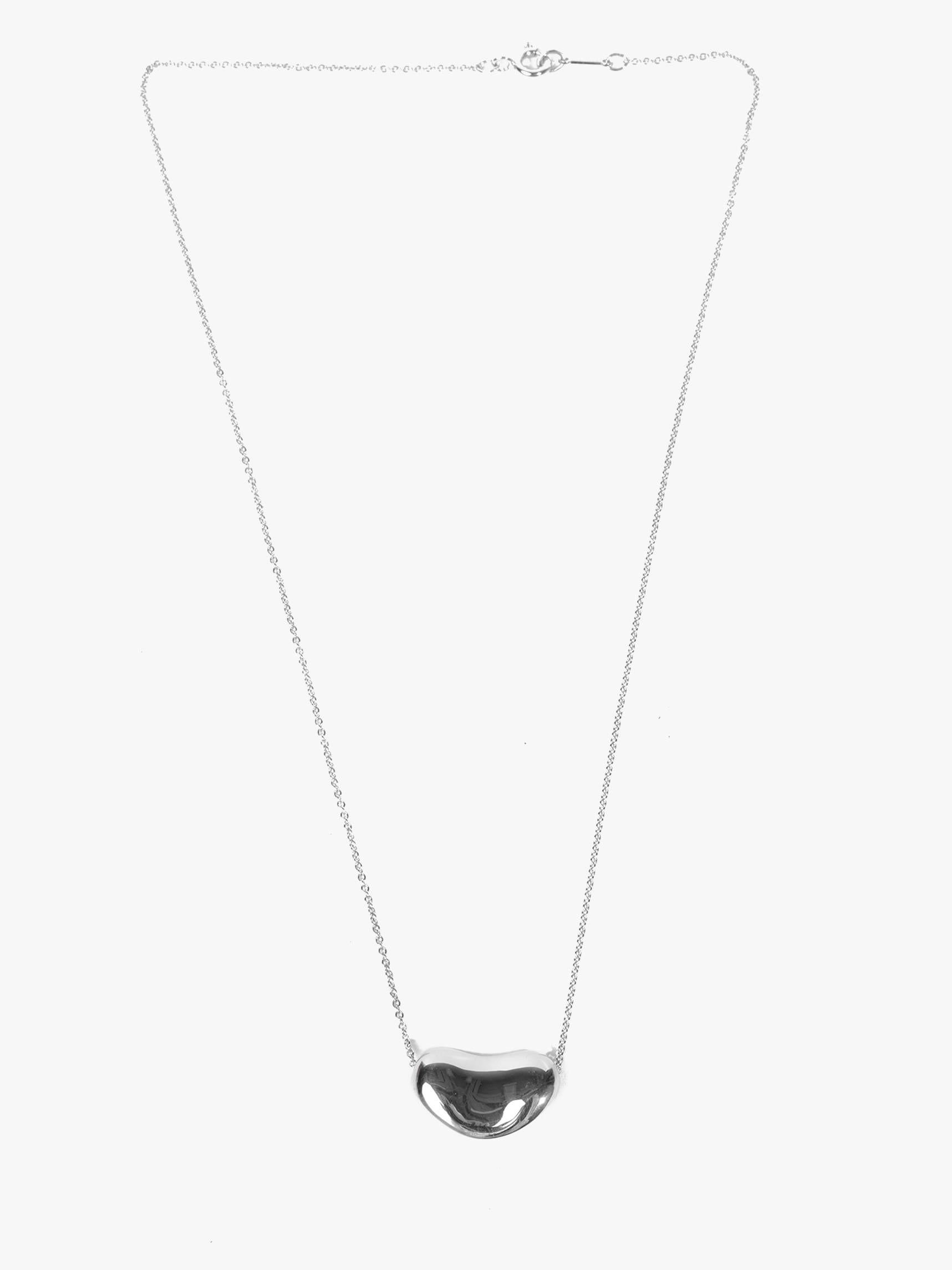 Women's or Men's Tiffany & Co. Sterling Silver Elsa Peretti 18mm Bean Design Pendant For Sale