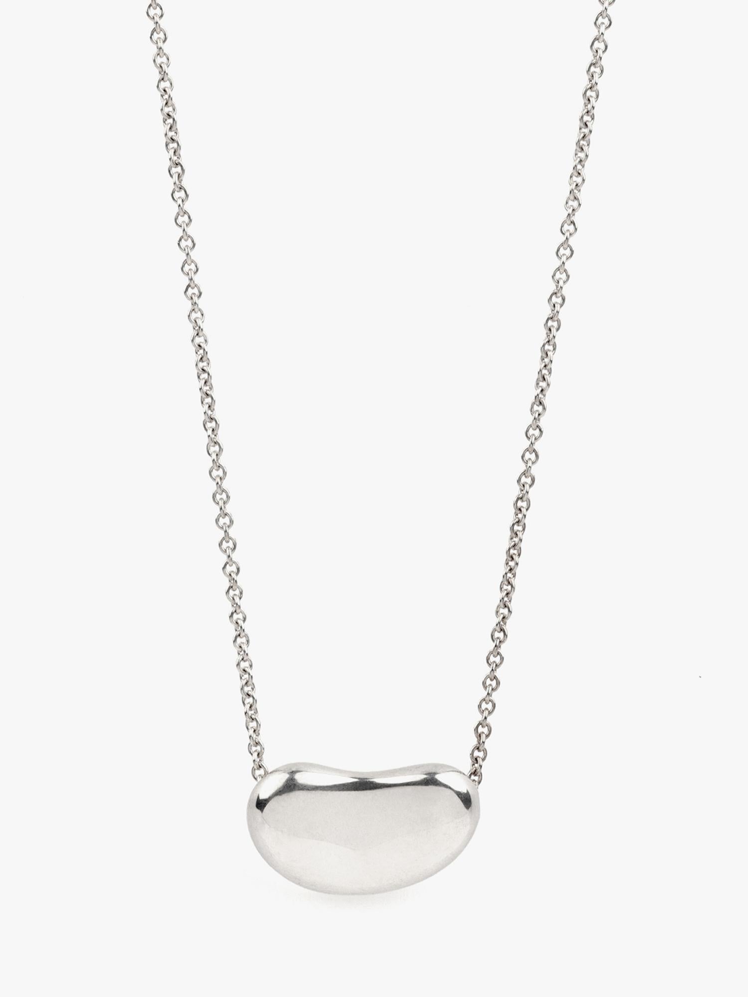 Women's Tiffany & Co. Sterling Silver Elsa Peretti 20mm Bean Design Pendant For Sale