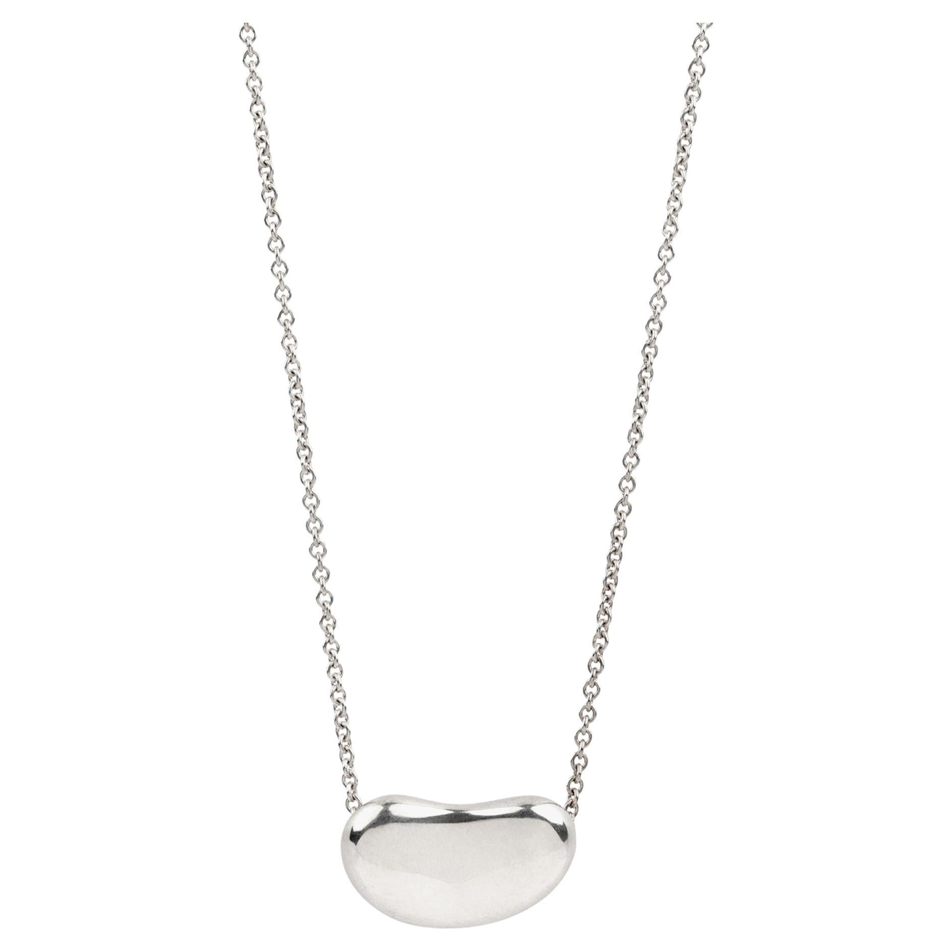 Tiffany & Co. Sterling Silver Elsa Peretti 20mm Bean Design Pendant For Sale