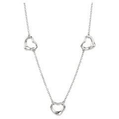 Tiffany & Co. Sterling Silver Elsa Peretti 3 Heart Necklace