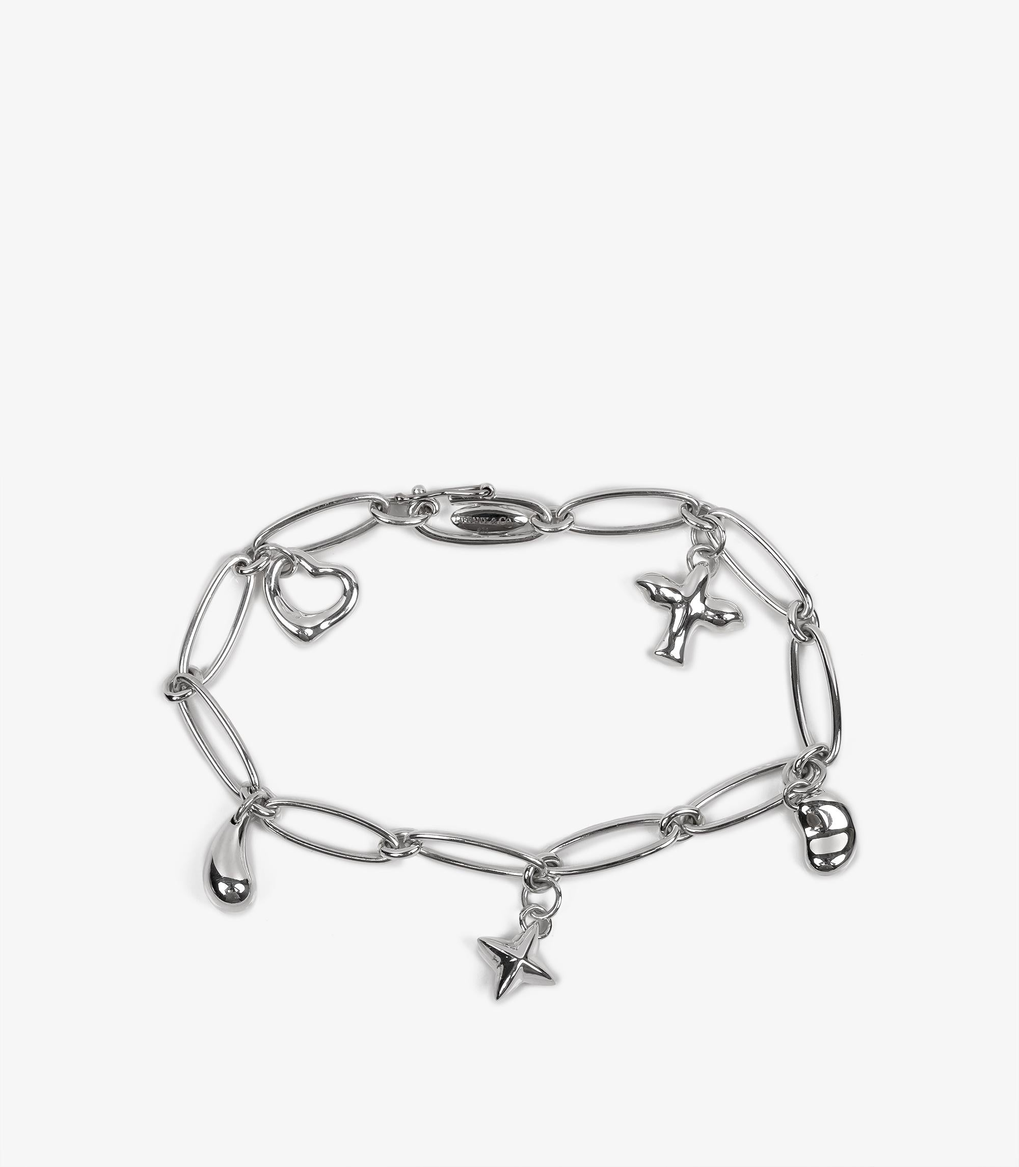 da uomo o donna Tiffany & Co. Bracciale a 5 charm in argento Elsa Peretti a maglie larghe in vendita