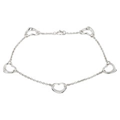 Tiffany & Co. Bracelet en argent Elsa Peretti avec 5 cœurs ouverts
