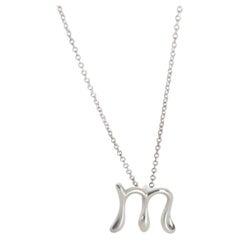 Tiffany & Co. Sterling Silver  Elsa Peretti Alphabet Initial M Pendant