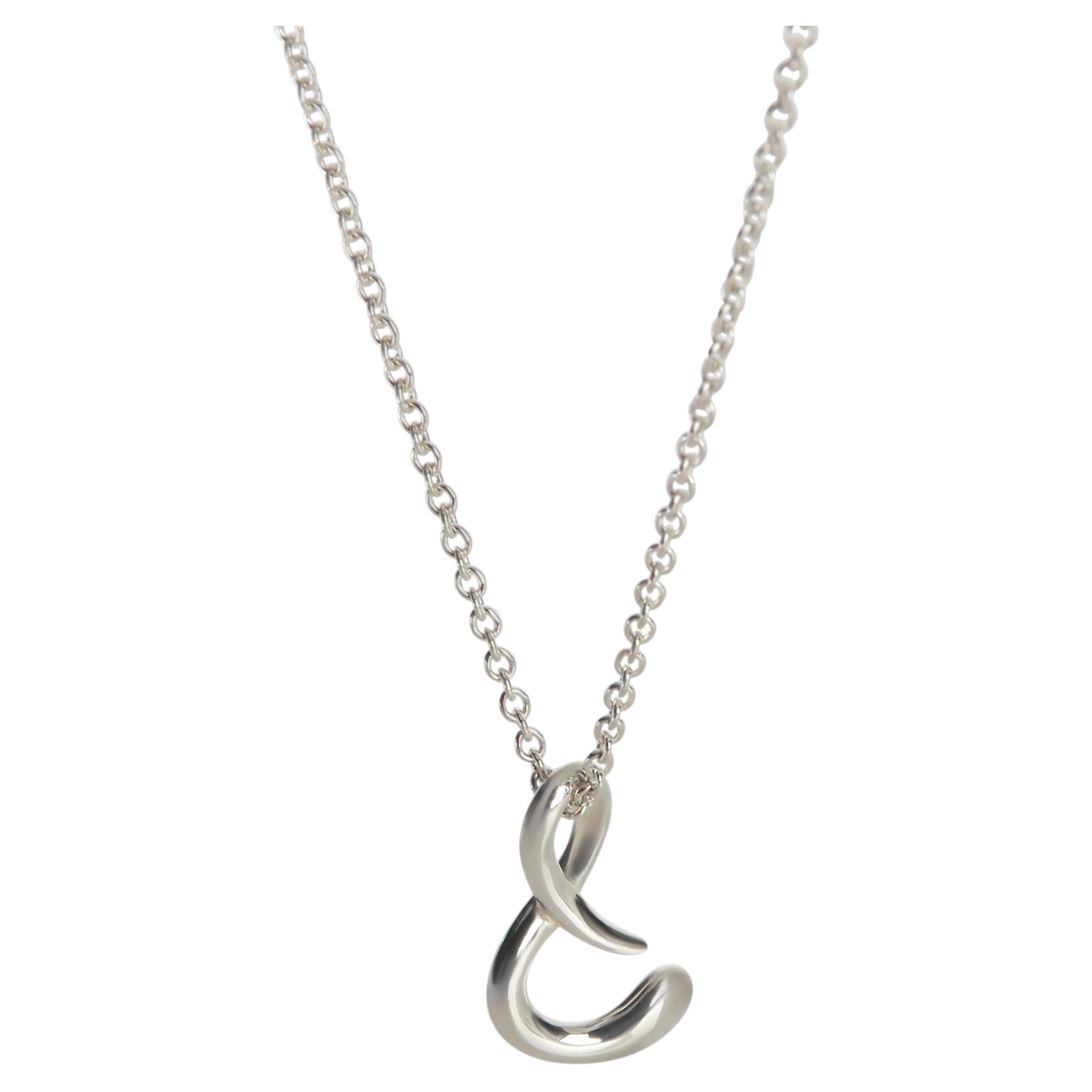 Tiffany & Co. Sterling Silver  Elsa Peretti Alphabet Pendant For Sale