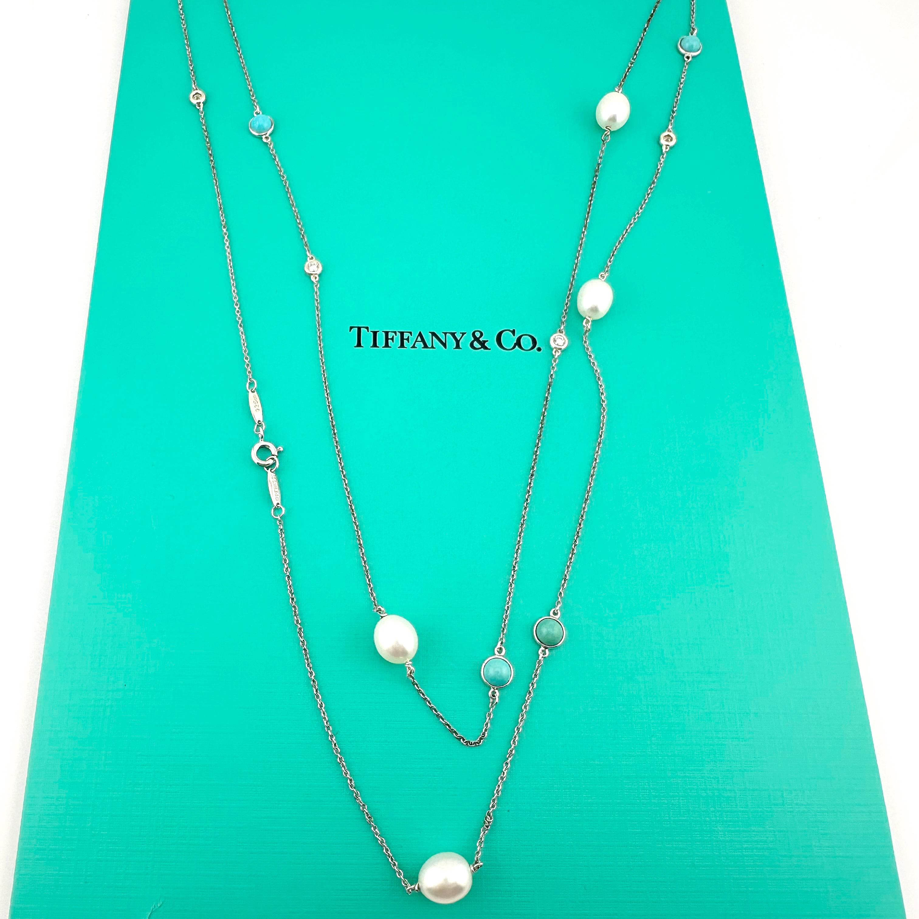 Tiffany & Co Sterling Silver Elsa Peretti Color by the Yard Sprinkle Necklace For Sale 5