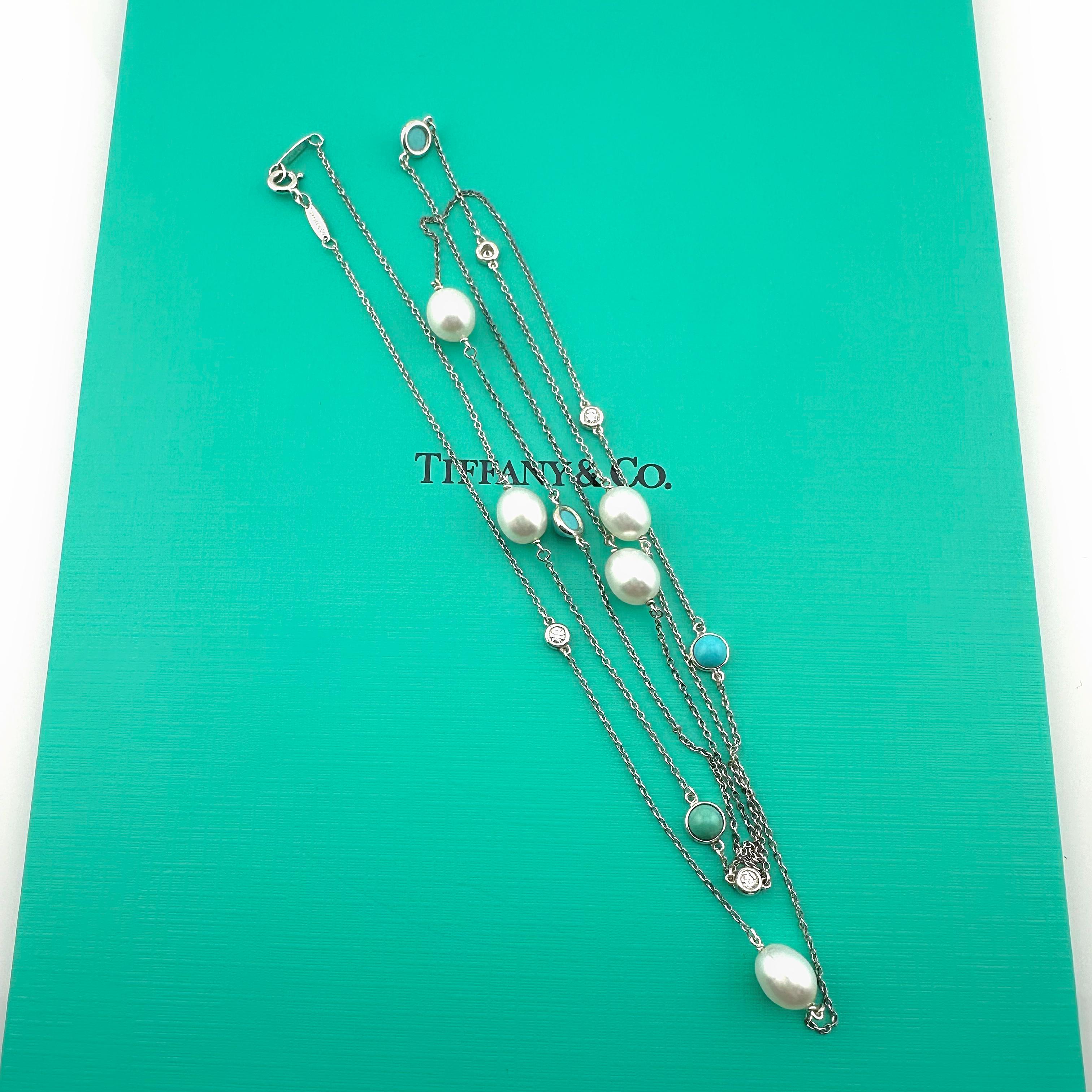 Women's or Men's Tiffany & Co Sterling Silver Elsa Peretti Color by the Yard Sprinkle Necklace For Sale
