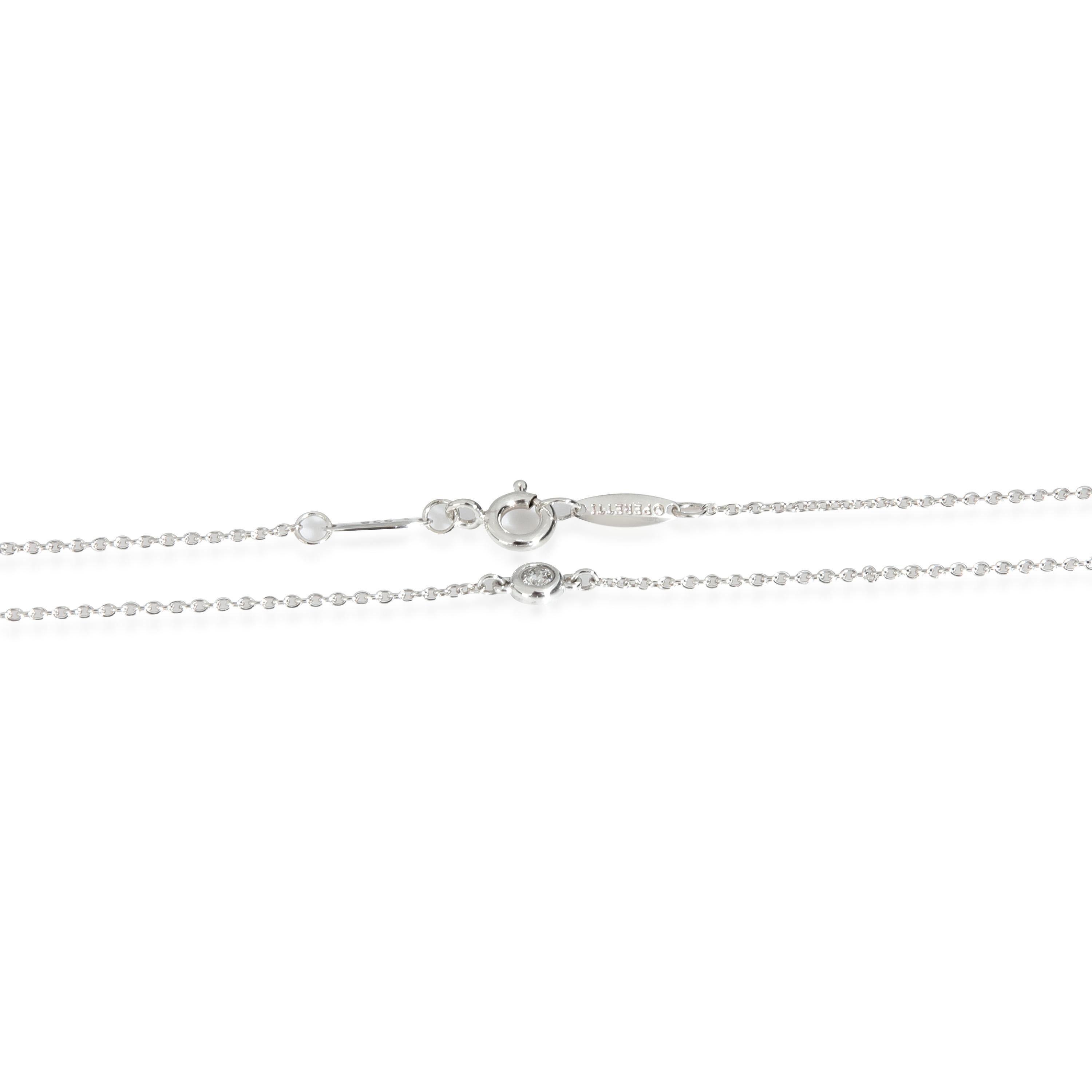 Women's Tiffany & Co. Sterling Silver  Elsa Peretti Diamond By The Yard Necklace For Sale