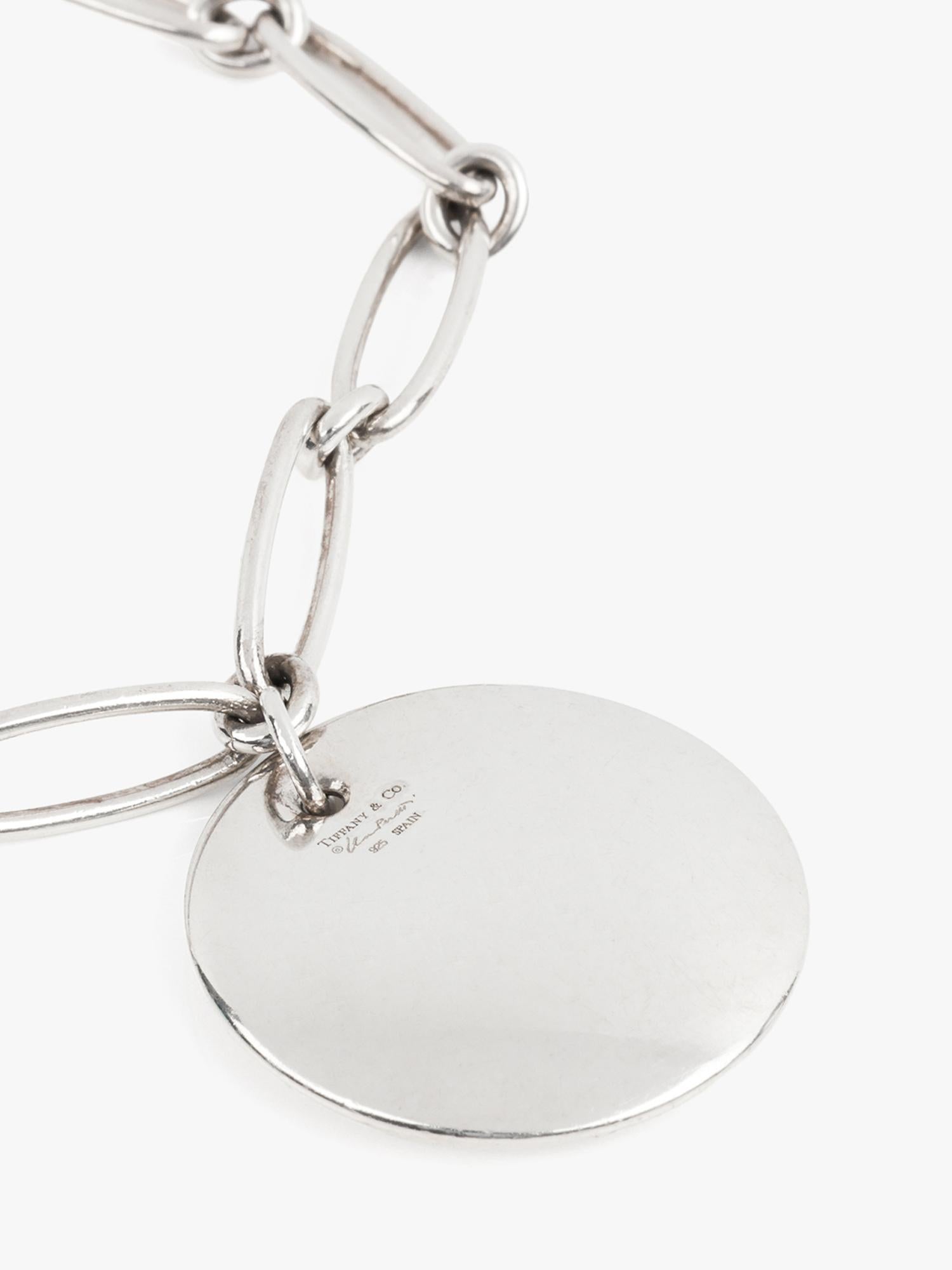 Tiffany & Co. Sterling Silver Elsa Peretti Disc Large Link Bracelet In Good Condition For Sale In Bishop's Stortford, Hertfordshire