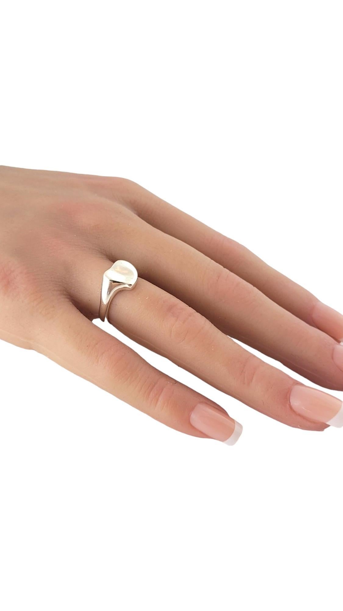 Tiffany & Co. Sterling Silver Elsa Peretti Full Heart Ring Size 5.75 #17486 In Good Condition For Sale In Washington Depot, CT