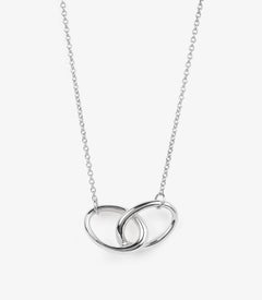 Tiffany & Co. Sterling Silver Elsa Peretti Interlocking Double Loop Necklace