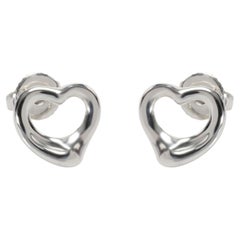 Tiffany & Co. Sterling Silber Elsa Peretti Offene Herz Ohrringe