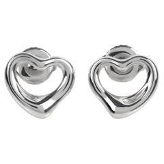 Tiffany & Co. Sterling Silver Elsa Peretti Open Heart Earrings
