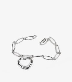 Tiffany & Co. Sterling Silver Elsa Peretti Open Heart Large Link Bracelet