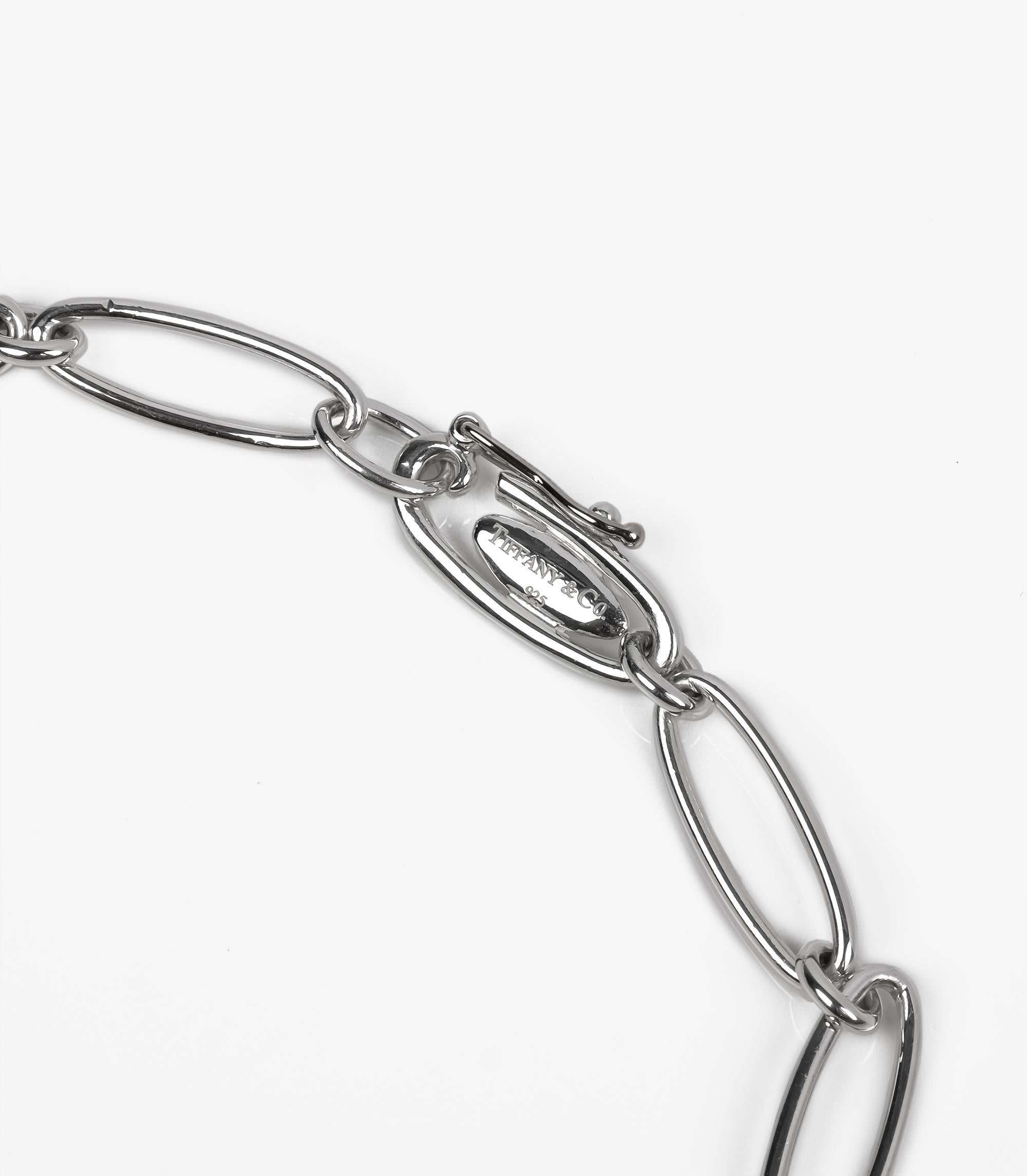 Tiffany & Co. A. Silver Elsa Peretti Bracciale a cuore aperto a maglie larghe In condizioni ottime in vendita a Bishop's Stortford, Hertfordshire