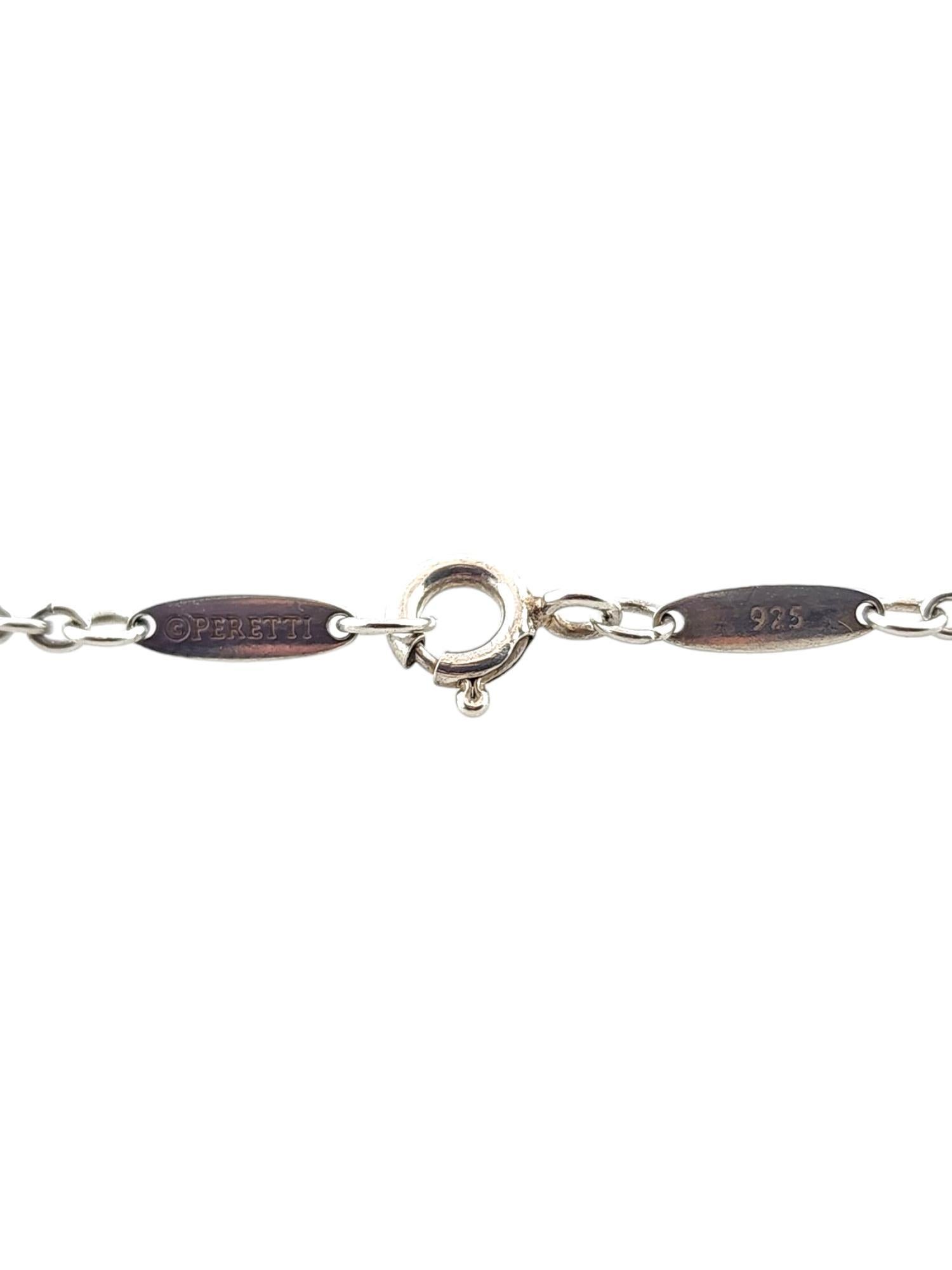 Women's Tiffany & Co Sterling Silver Elsa Peretti Open Heart Lariat Pearl Necklace#18264