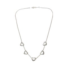 Tiffany & Co. Sterling Silver  Elsa Peretti Open Heart Necklace
