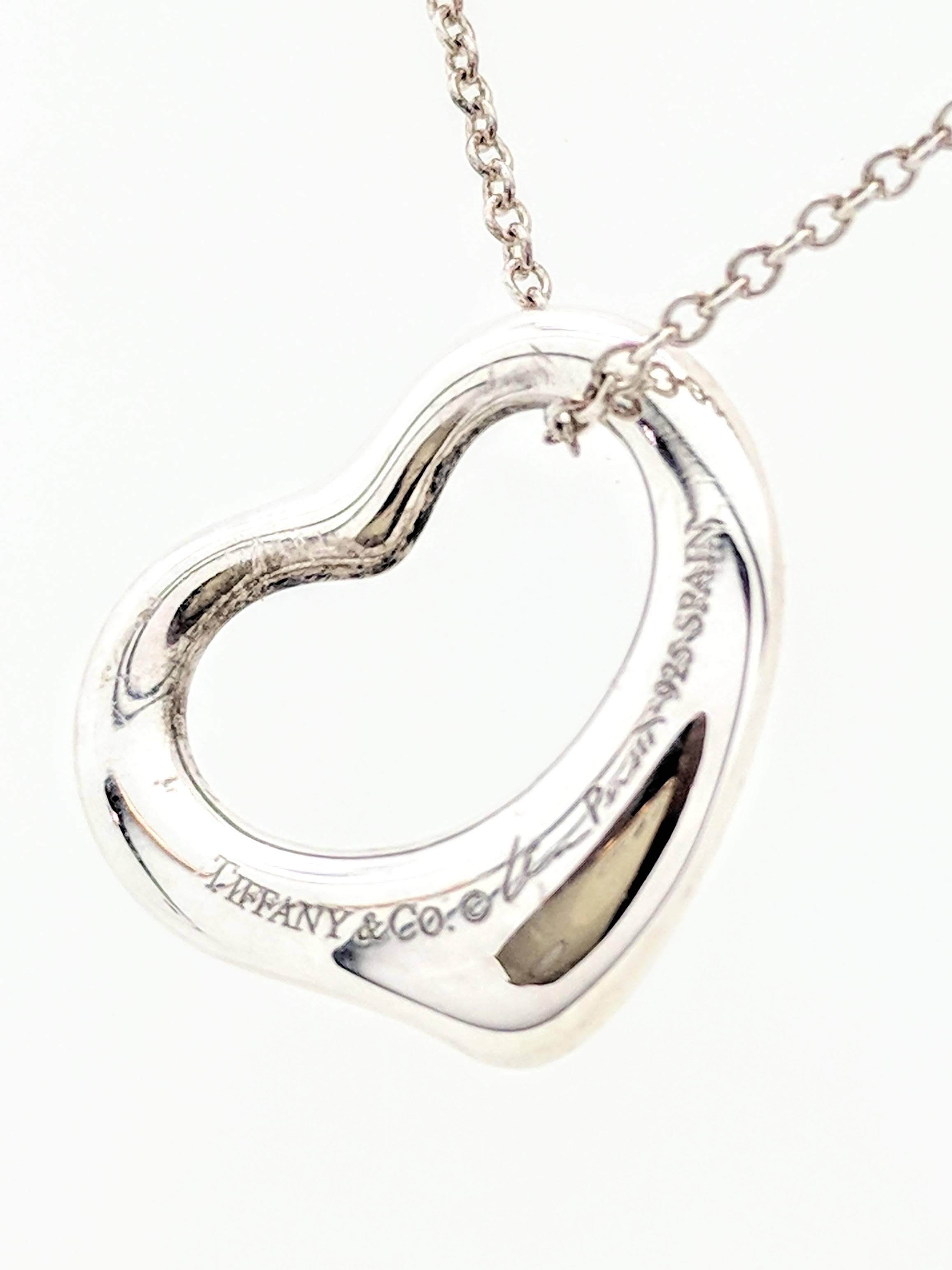 Women's Tiffany & Co. Sterling Silver Elsa Peretti Open Heart Necklace
