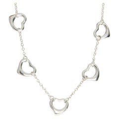 Tiffany & Co. Sterling Silver  Elsa Peretti Open Heart Necklace