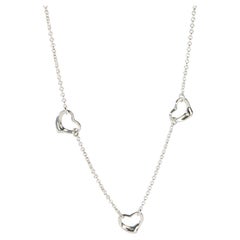 Tiffany & Co. Sterling Silver Elsa Peretti Open Heart Necklace